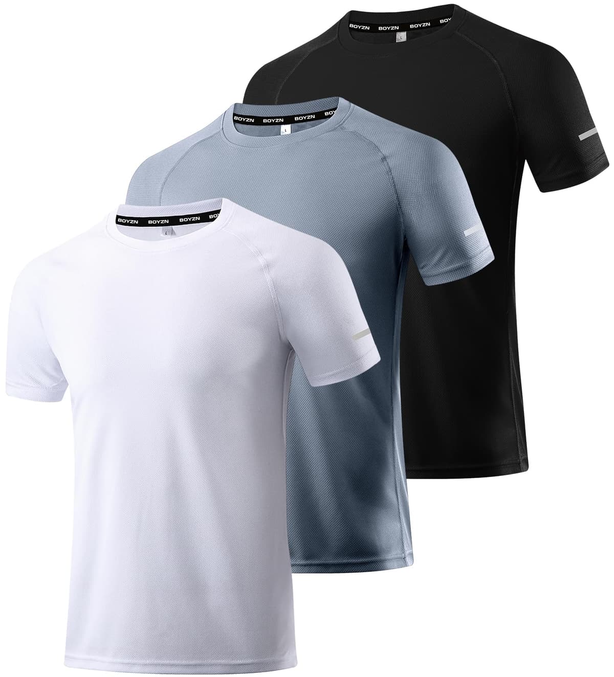 Boyzn 1, 3, 5 or 7 Pack Men's Workout Running Shirts, Dry Fit Moisture Wicking T-Shirt, Gym Athletic Short Sleeve Tee Shirts — view 11