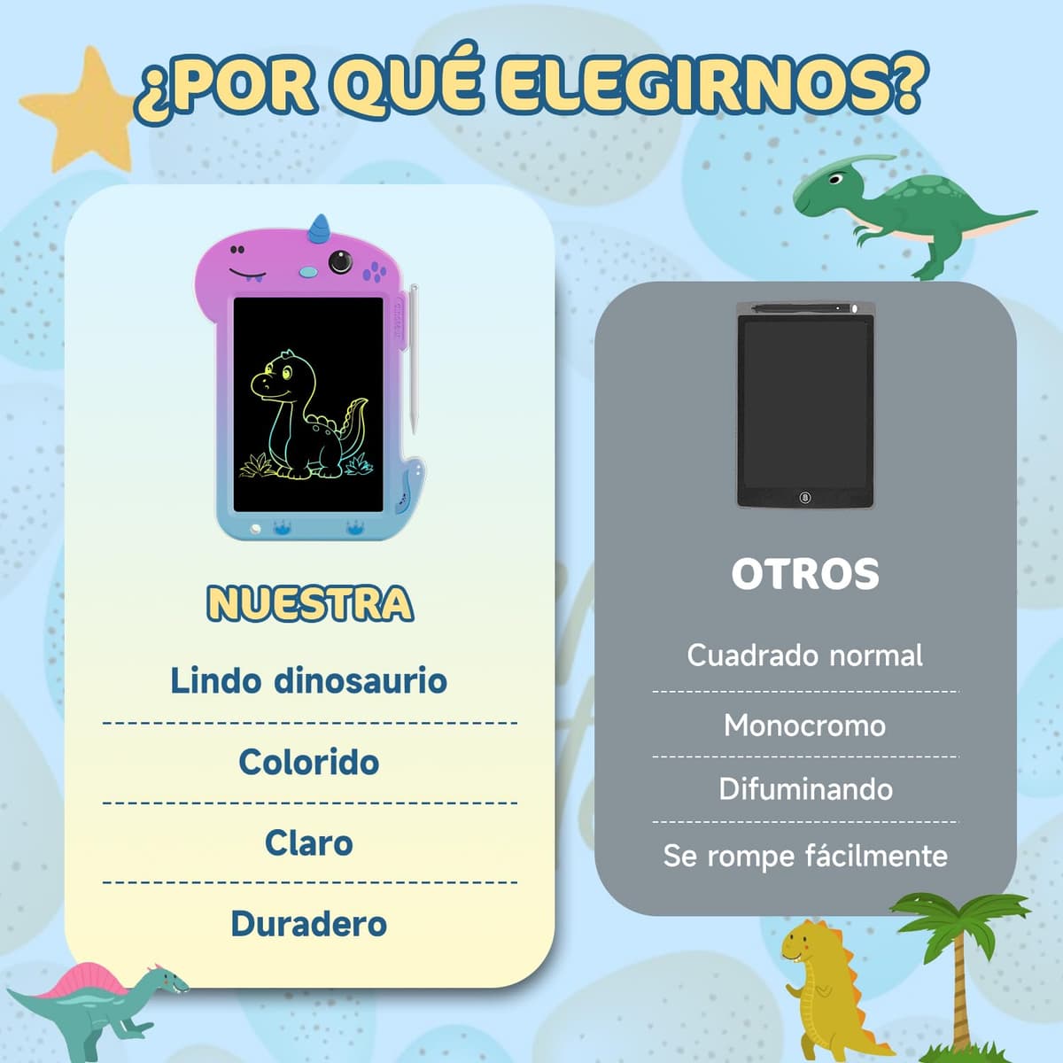 Tablet de Escritura LCD, Electight Tablet Escritura Pantalla Colorido, Juguetes Educativo con Borrable y Bloqueo Función, para Niñas y Niños de 3 4 5 6 7 Años, Morado Degradado — view 5