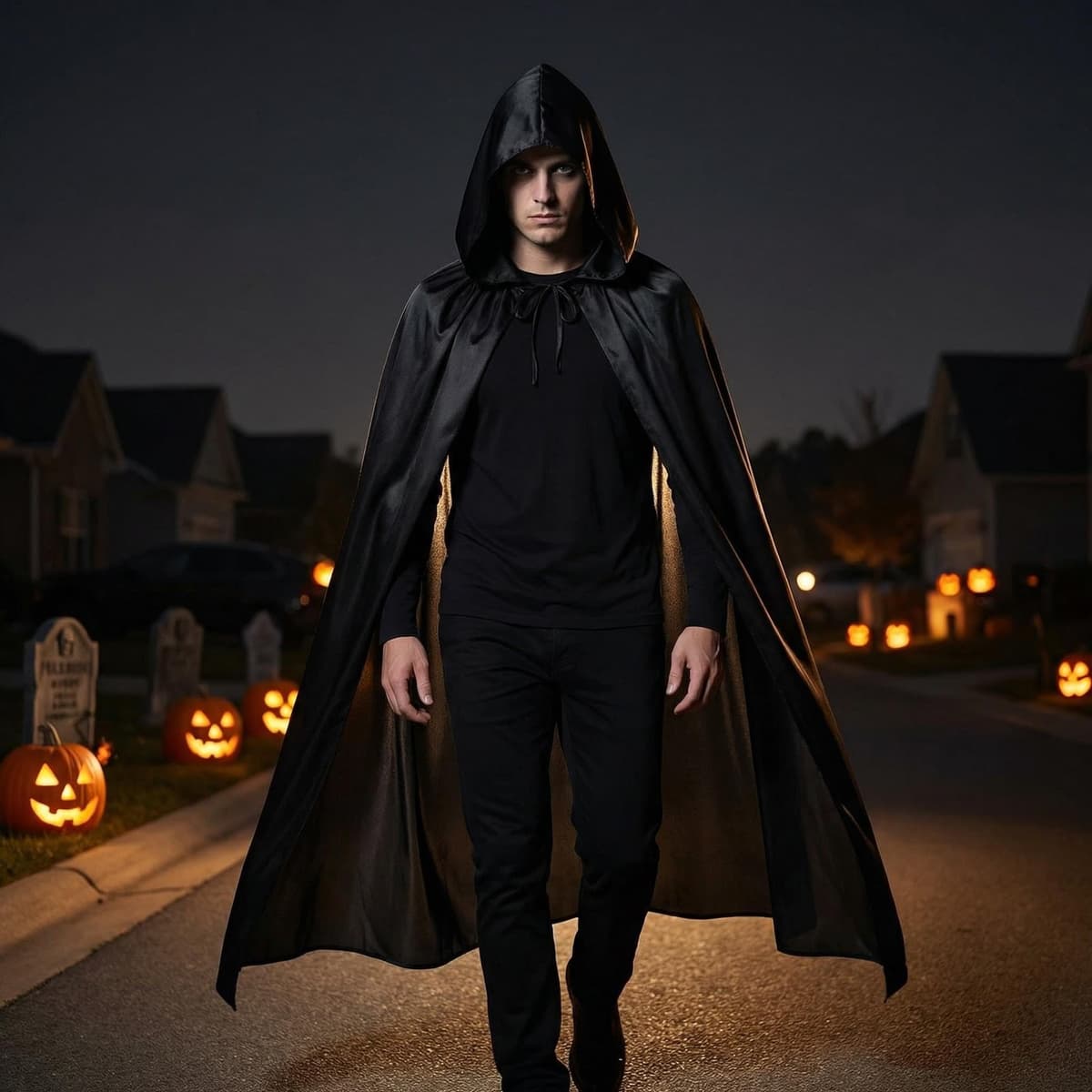 Proumhang Larga Capa con Capucha Medieval Vampiro Traje de Bruja Mujer Halloween Disfraz Carnaval Navidad Adulto — view 7