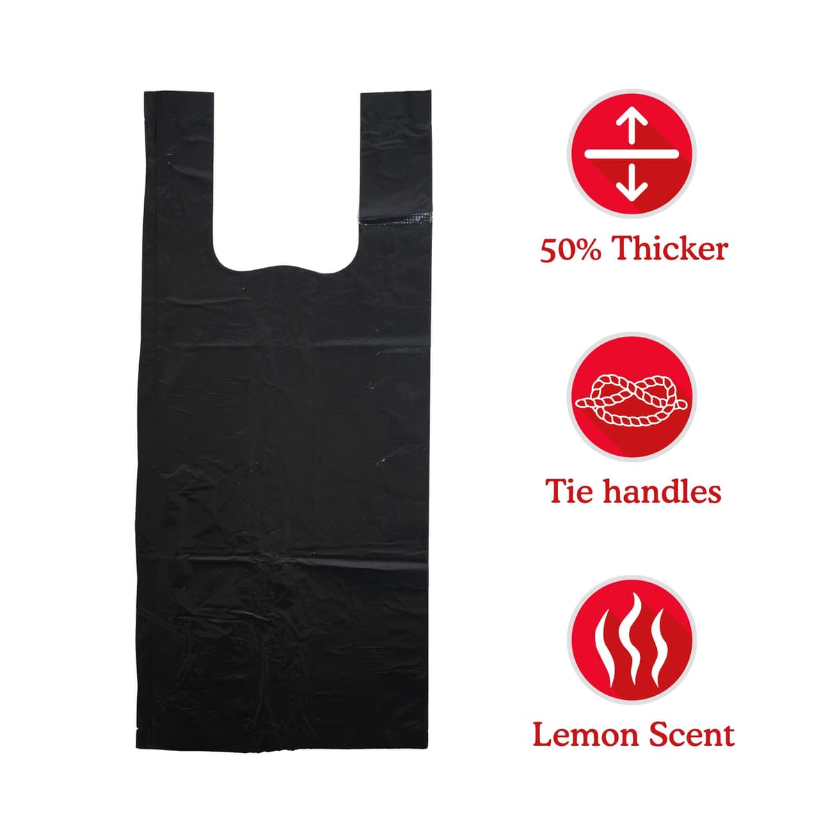 Rosewood Dog Poo Bags with Handles - 100 Easy Clean-Up Poop Bags, Loose Packed Dog Waste Bags with Tie Handles, Lightly Scented, Black — view 5