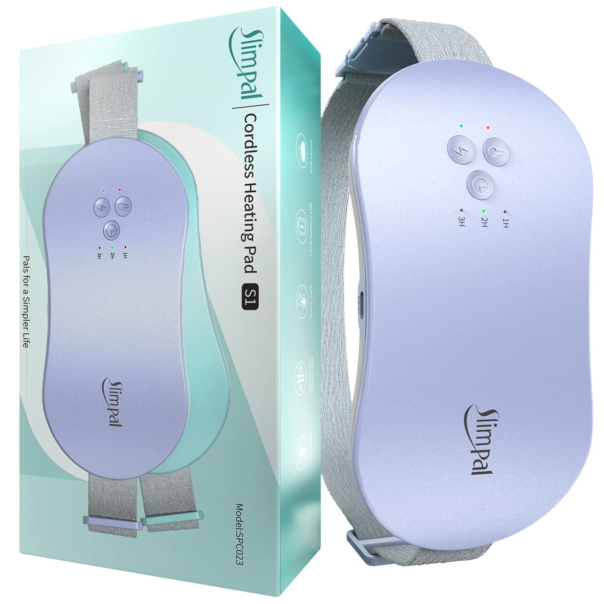 Almohadilla térmica portátil Slimpal, cinturón calefactor inalámbrico recargable para mujer, color blanco — view 24