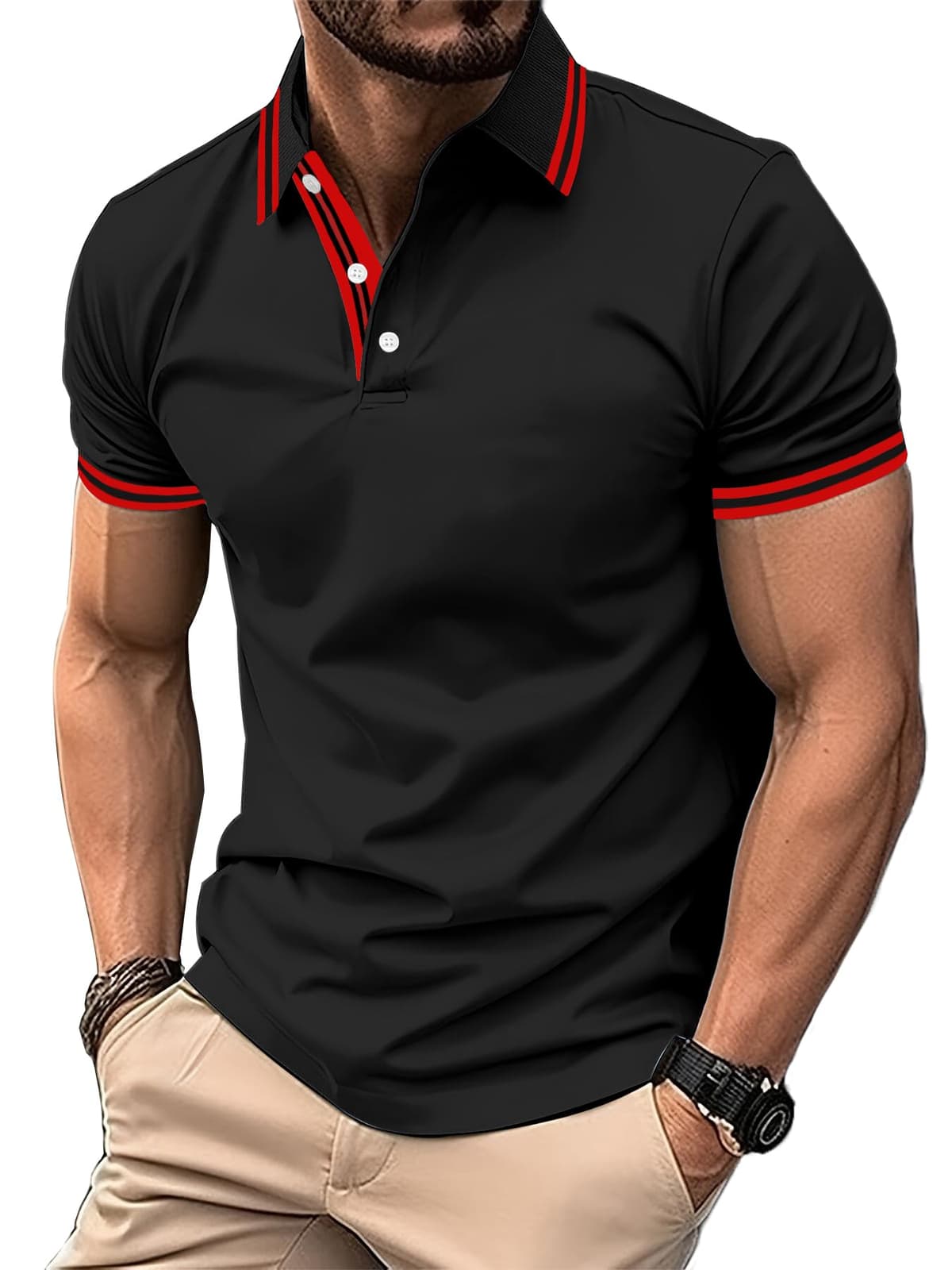 SwissWell Polo Manga Corta para Hombre Polo Shirt de Secado Rápido Polo de Golf Verano Outdoor Transpirable Camisetas — view 14