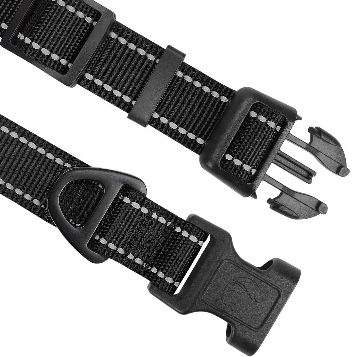 Joytale Reflective Dog Collar, Soft Neoprene Padded Breathable Nylon Pet Collar Adjustable for Extra Small and Puppy Dogs, XS, Black — view 3