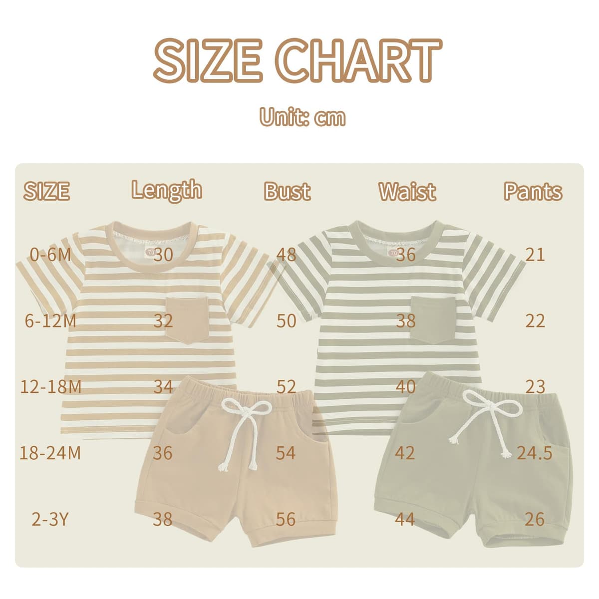 Eqenkely Conjunto Ropa para Niño Camiseta Top Rayas de Manga Corta y Cintura Elástica Pantalones Cortos 2Pcs Verano Shorts Trajes Bebé Outfit — view 5