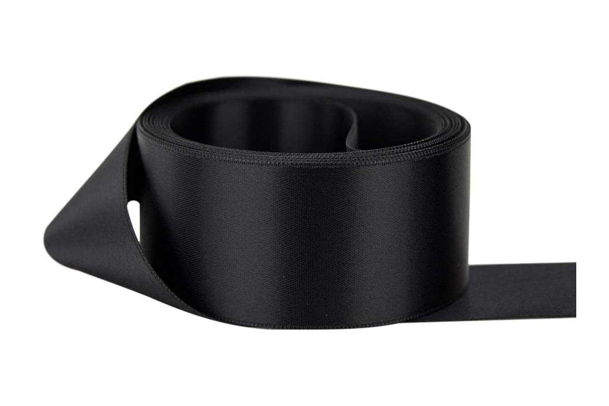 Satin Ribbon. 38mm Wide 5 Meters (Black) Gift Wrap Ribbon, Ribbons for Gift Wrapping, Christmas Ribbon, Gift Wrapping Ribbon for Crafting, Wedding Party Decor