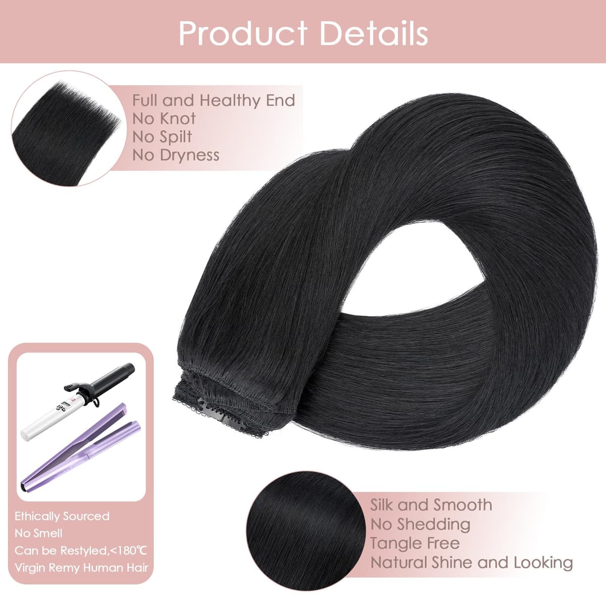 Silk-co 10inch Hair Extensions Clip in Hair Extension Human Hair #04 Medium Brown -Basic Thickness-Thin Weft- 8 Pieces Real Remy Straight Hair Extensions[50g] — view 77