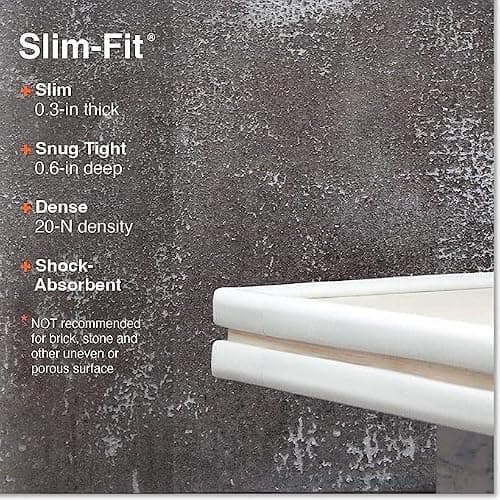 Roving Cove Slimfit Corner Edge Protector for Baby Proofing (Small 15ft Edge 4 Corners), Furniture Safety Bumper Guard, Soft NBR Rubber Foam, 3M Adhesive, Oyster White (Off White)