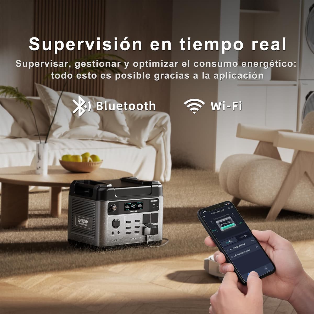 OUKITEL P2001 Pro Estación de Energía Portátil 2048Wh | 3200W (Pico 6400W) Generador Solar | 4 Salidas de CA | Carga Rápida AC 1800W en 1,2h | Entrada Solar 1000W | Batería LiFePO4 para Camping, Hogar — view 5