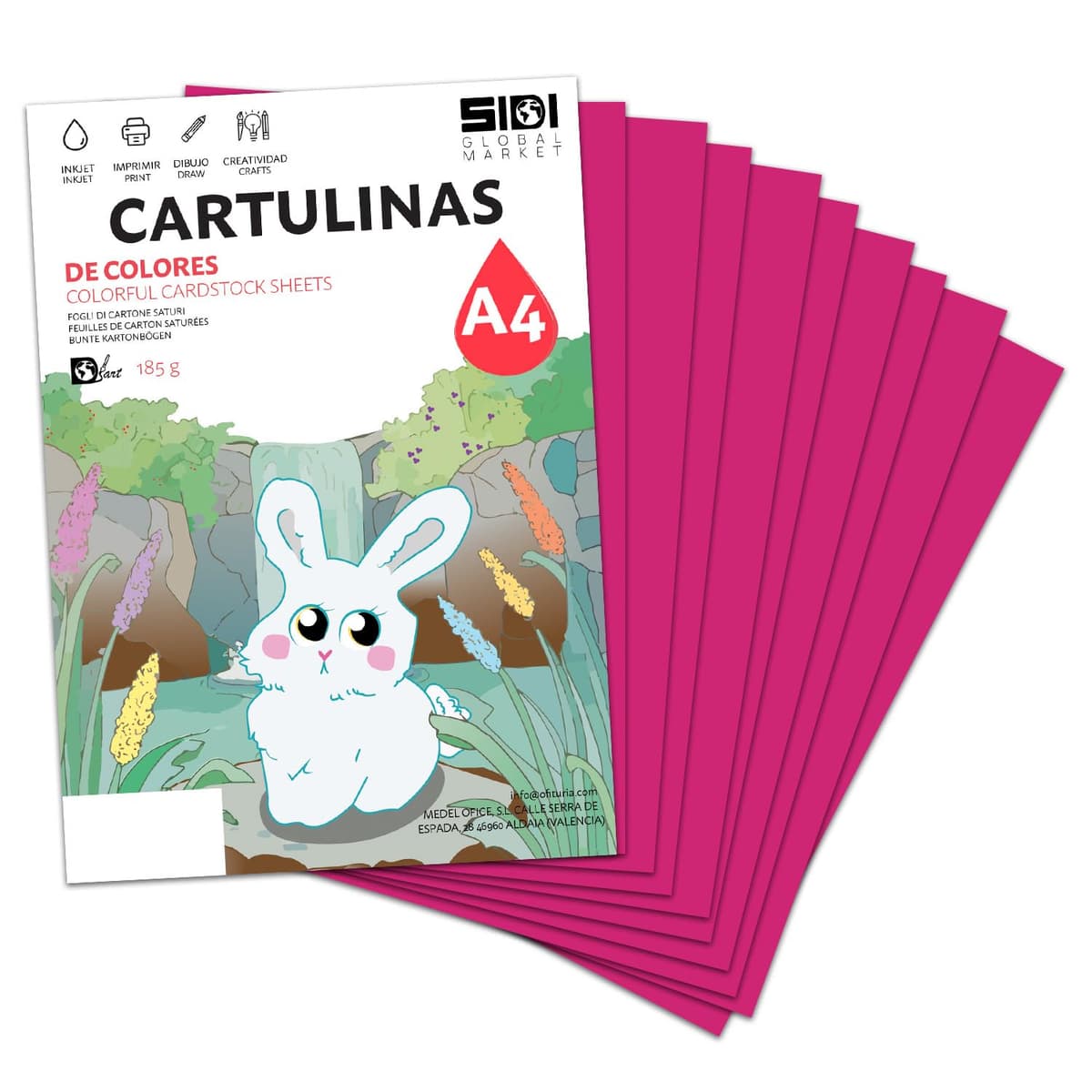 Cartulina A4 Azul Metalizada 230 g Cartulina Brillo Reflectante para Manualidades, Scrapbooking, Impresora Inkjet y Láser, Papel Cartulina Premium Metalizado – SIDI (azul metalizado, 25h) — view 25