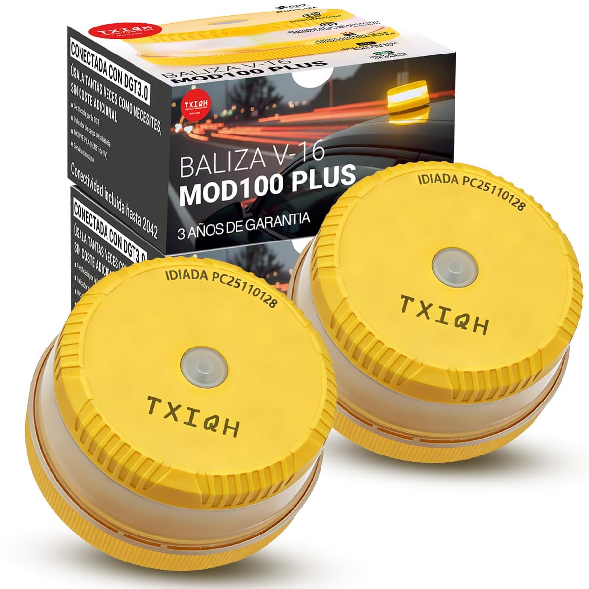 Baliza v16 homologada dgt con Geolocalización y Conexión DGT 3.0, MOD100 PLUS LED de Alta Intensidad 360°, Protección IP54 Antilluvia y Polvo, Servicio de Comunicación Gratuito hasta 2042 — view 8