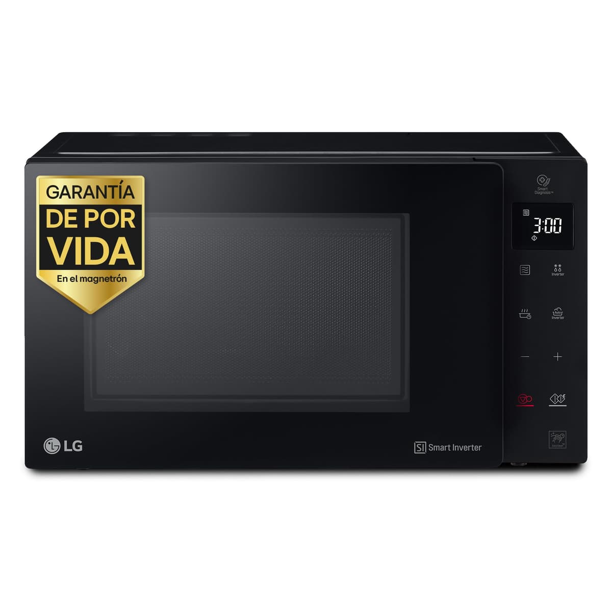 LG MH6535GIS - Microondas con Grill NeoChef, Capacidad 25 L, 1000 W, Smart Inverter, Panel Táctil LED, EasyClean, Cocción Uniforme y Bloqueo Infantil, Negro
