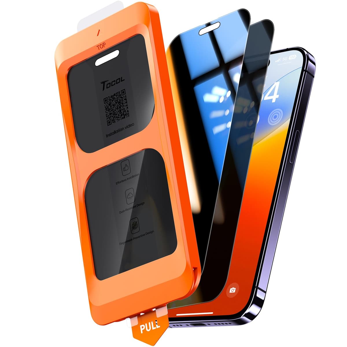 TOCOL Protector Pantalla para iPhone 17 Pro Max, Alineación Automática para Una Instalación Rápida, Cristal Templado de Dureza 9H Inastillable, HD Transparente, 2 Piezas — view 38