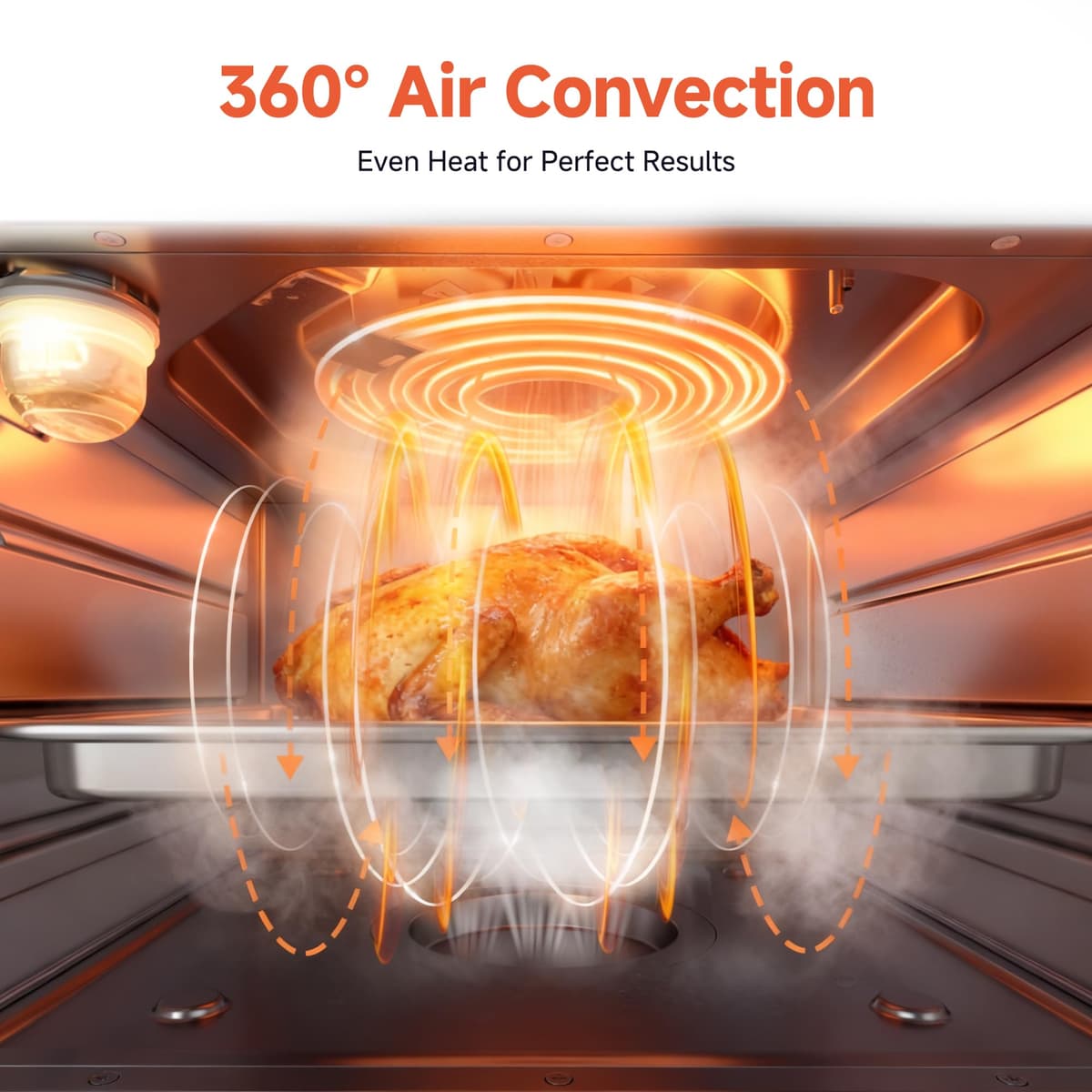 OUNIN Steam Oven 18L, 11-in-1 Air Fryer Oven with Steam Infusion, Dual Cook, Bake, Roast, Dehydrate & Self-Cleaning, 360° Even Heating, Easy to Use, Stainless Steel Inner, Space-saving Design — view 4
