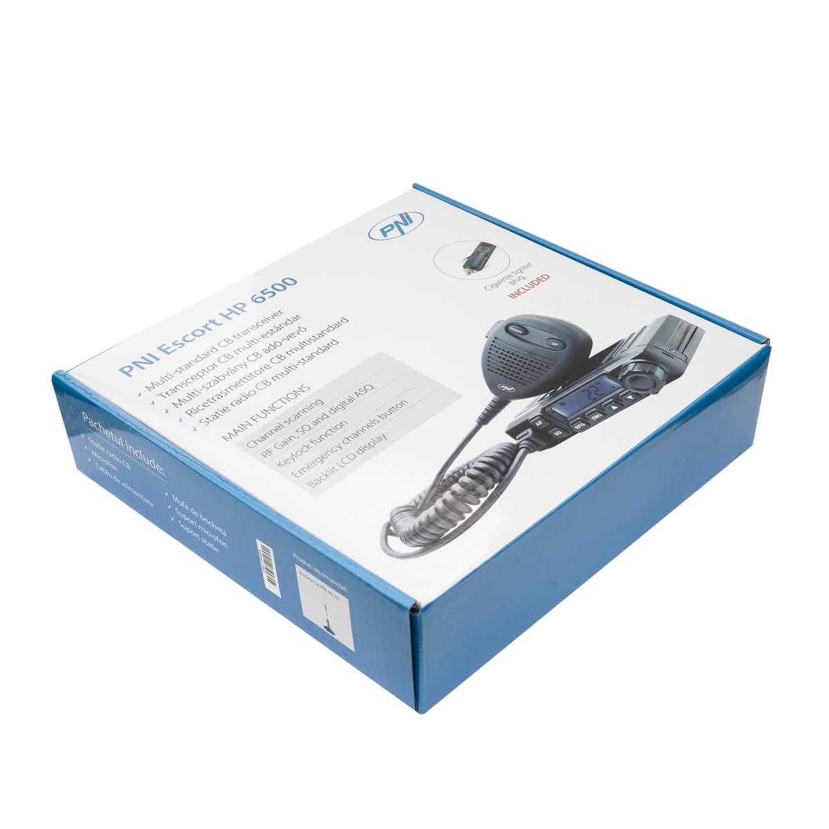 Radio CB PNI Escort HP 6500, Banda Ciudadana, multiestándar, 4W, 12V, ASQ, Ganancia RF, enchufe de mechero incluido, conmutador AM/FM solo para banda UE — view 10