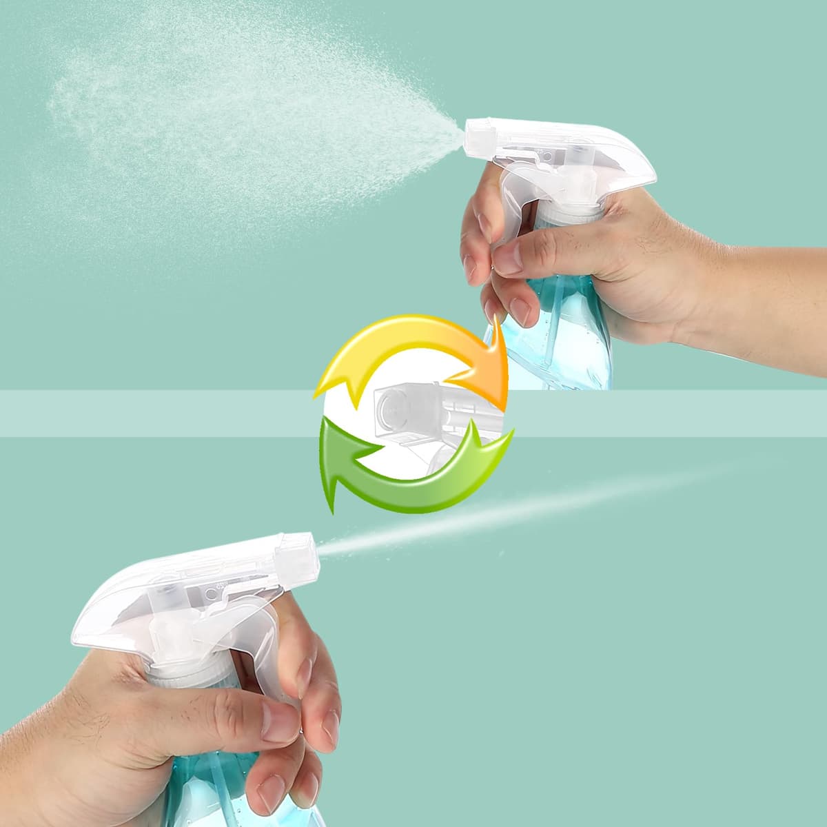 WUJIAQIU Botellas de Spray, 2 Pzas 450ml Botellas Pulverizadoras para Plantas, Pulverizador de Agua, Atomizadores de Plástico, Rociador Recargable Vacío para Flores, Jardín, Peluquería — view 3