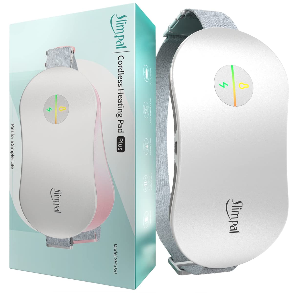 Almohadilla térmica portátil Slimpal, cinturón calefactor inalámbrico recargable para mujer, color blanco — view 10