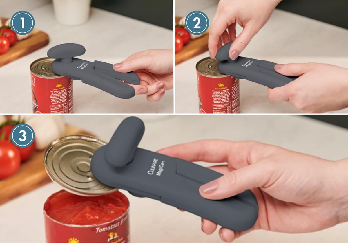 Culinare MagiCan Tin Opener, Grey, Plastic/Stainless Steel, Manual Can Opener, Comfortable Handle for Safety and Ease — view 8