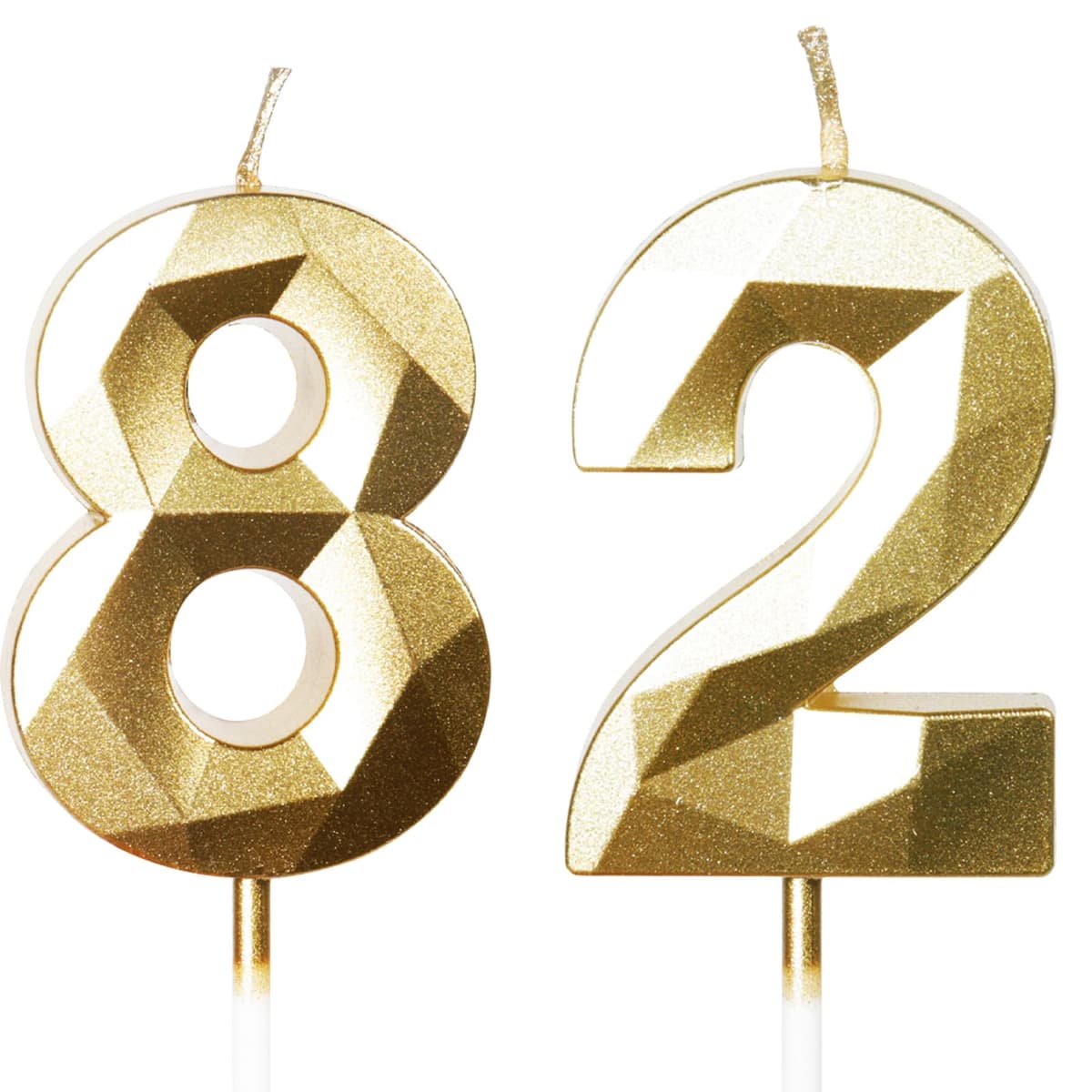 Yiran 50th Birthday Candles, Gold Number 50 Happy Birthday Candles, Cake Topper Decorations for Birthday Party, Wedding Anniversary Celebration Supply — view 251