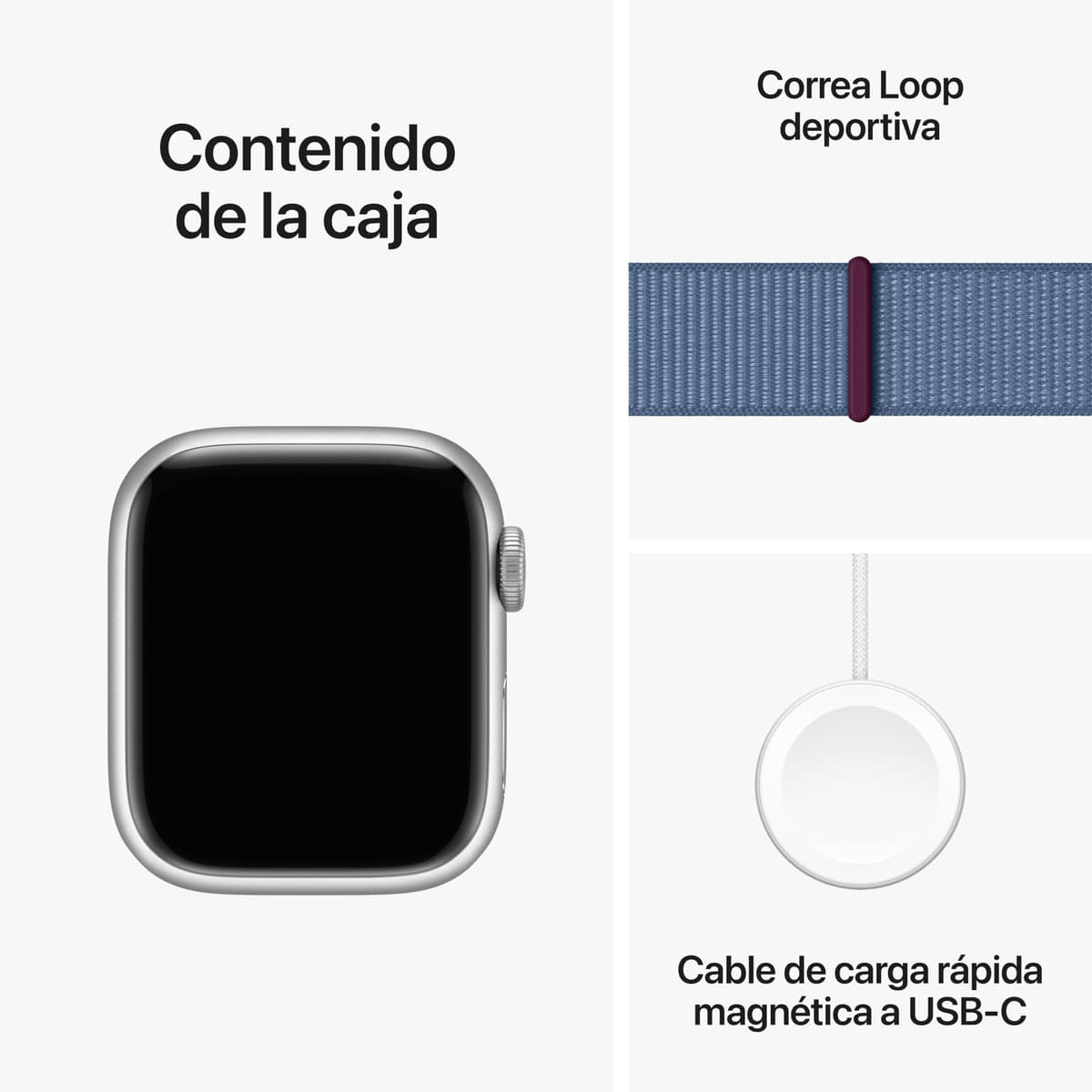 Apple Watch Series 9 [GPS + Cellular] Smartwatch con Caja de Aluminio en Plata de 41 mm y Correa Loop Deportiva Azul Invierno. Monitor de entreno, App Oxígeno en Sangre, Neutro en Carbono — view 6