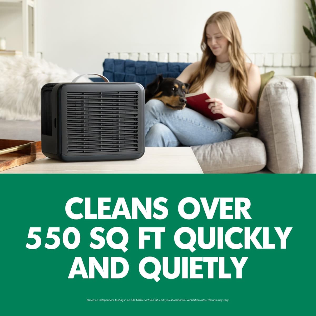 PuroAir Air Purifier 100i Smart HEPA Air Purifiers for Home Pets - Portable Small Air Purifier Filters up to 550 Ft² of Pollutants, Smoke, Pollen, Dust - Room Air Purifiers for Bedroom, Baby, Office — view 2