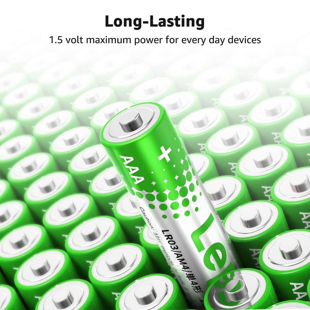 Lepro AAA Alkaline Batteries 24 Pack, 1200mAh Triple A Battery with Anti-Leakage Technology, High Capacity, Long Lasting Power, 1.5 Volt LR03 MN2400 AAA Battery Pack for Clocks Remotes Mouse Torch — view 2