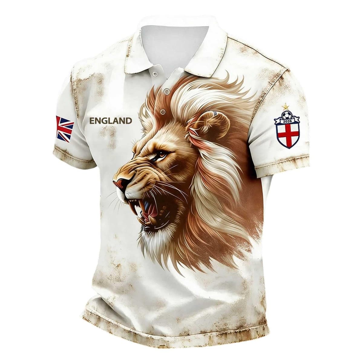 Men's England Football Shirt 2026 World Cup Shirts Polo Clear Printed Tops Mens Soccer Clothing Stretchy Jersey Men Lightweight Poloshirt Breathable Comfortable — view 5