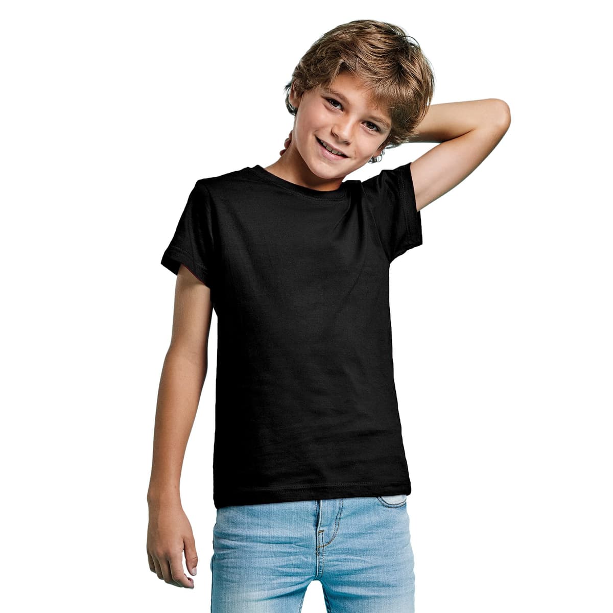 Camiseta de Colores Manga Corta 100% Algodón para niños - Camiseta Unisex Cuello Redondo, cómoda, Suave, Lisa y Elegante — view 8