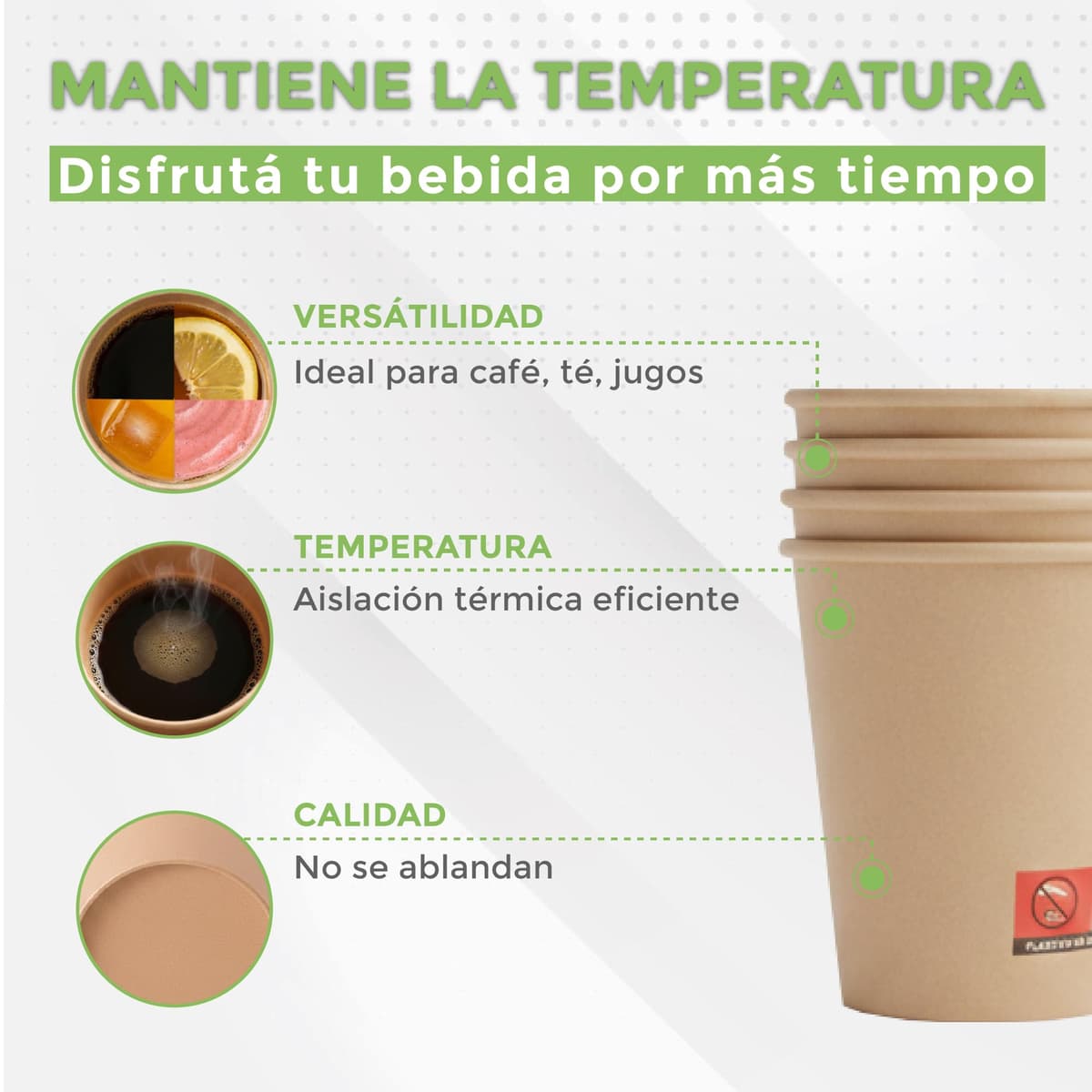 Vasos Cafe de 120 ml – 100 Unidades y 100 Paletinas Cafe Desechables de Madera con Funda, Vasos Desechables para Espresso, Degustaciones y Oficina – Vasos Carton Kraft – Pack Completo — view 5