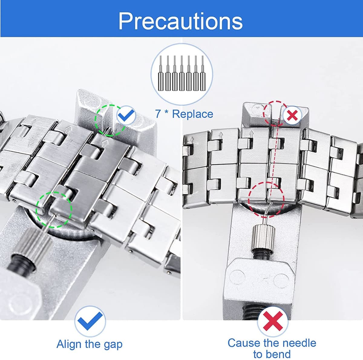 JOREST Herramientas Ajusta Correas de Reloj, Acortar y Cambiar Correa Relojes, Kit Reparacion para Quita Eslabones, Extractor Pasadores Relojero — view 8