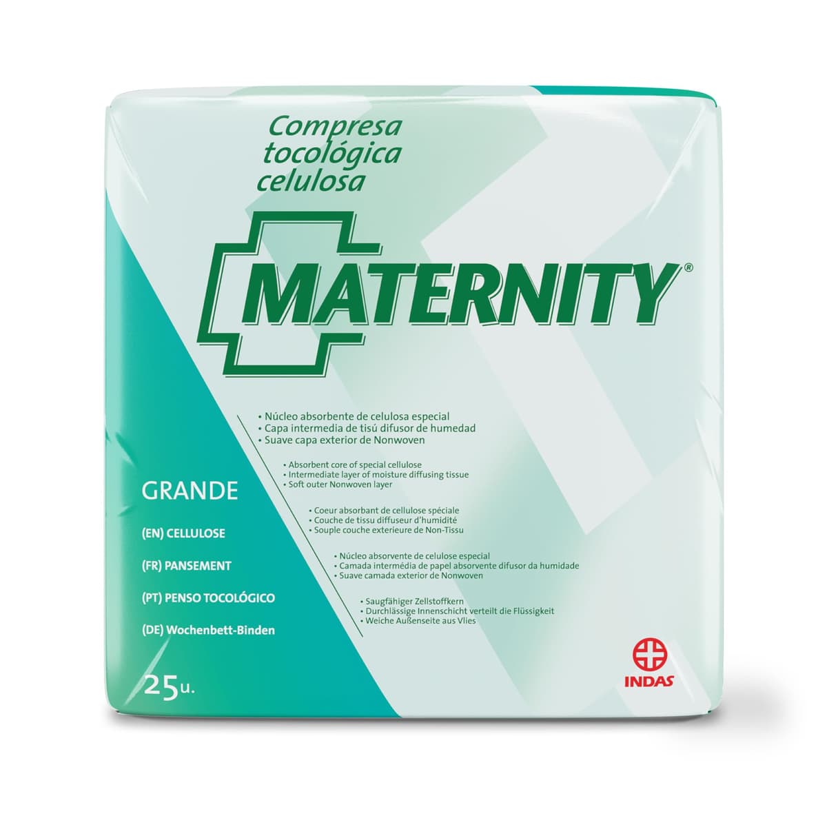 Indas Compresas Tocológicas Maternity de Celulosa - Confort y Seguridad Postparto, 25 Unidades Total — view 3