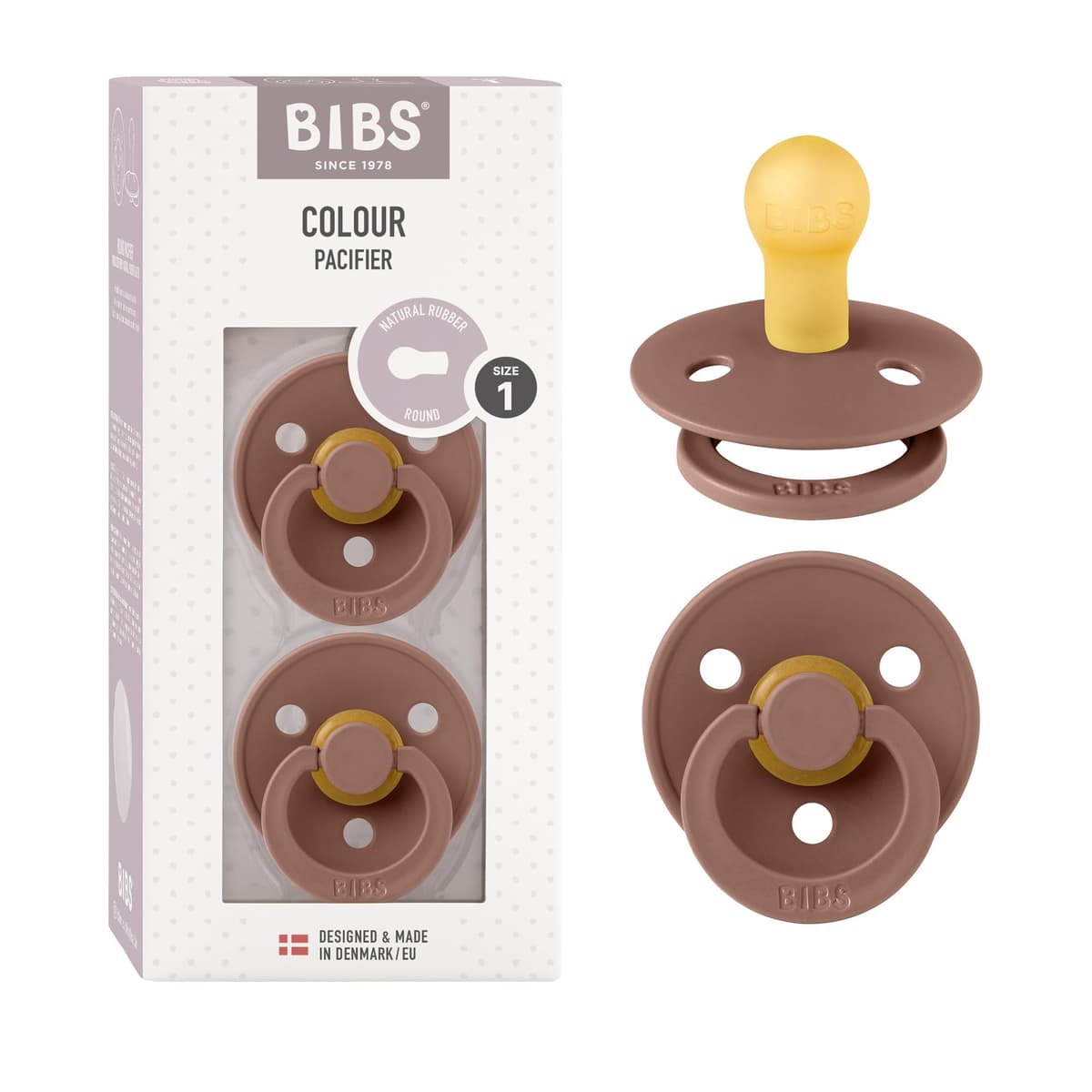BIBS Colour Soother 2-Pack, BPA Free Dummy Pacifier, Round Nipple. Natural Rubber Latex, Size 2 (6-18 Months), Sky Blue/Steel Blue — view 61