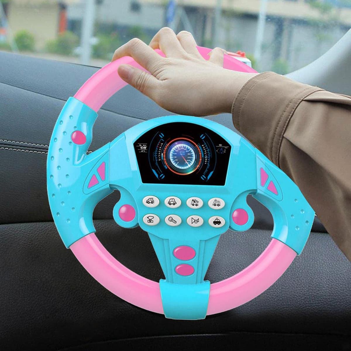 Juguete De Volante para Niños, Volante De Simulación Juguete con Luce Y Sonido, Rotación Controlador Portátil Simulado Vol-Ante Juguetes, para Niños Y Niñas — view 4
