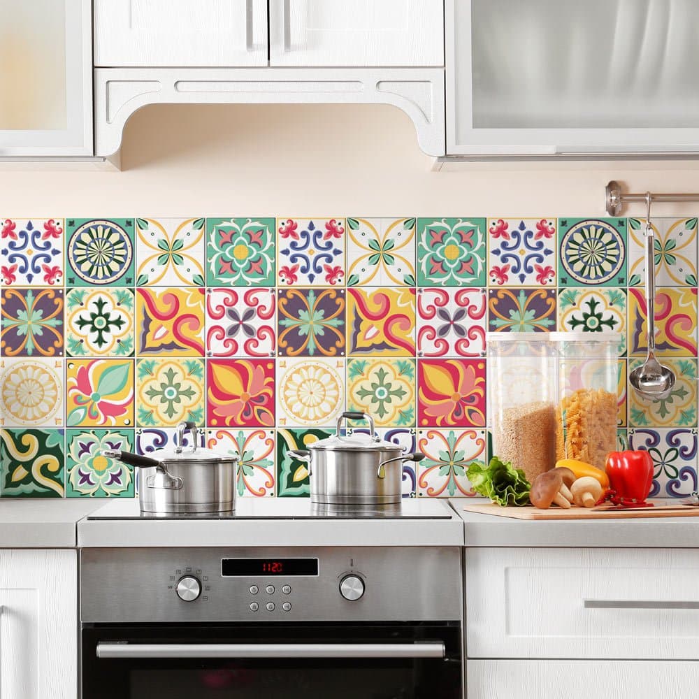 RE-COVERTILES - Pegatinas Azulejos Cocina y Baño Stickers de PVC Impermeables Antiarañazos Decoración de Pared Baldosas Peel and Stick - Modelo 24 Pzas 10x10 cm PS00179 Made in Italy — view 57