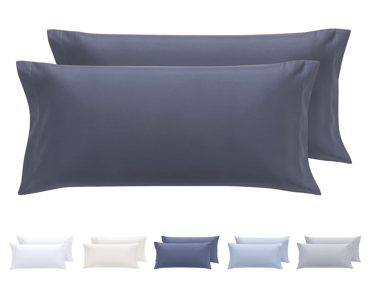 Todocama – Juego de 2 Fundas de Almohada, Microfibra Extra Suave, hipoalergénicas. Juego de 2-70x40 cm Blanco — view 13