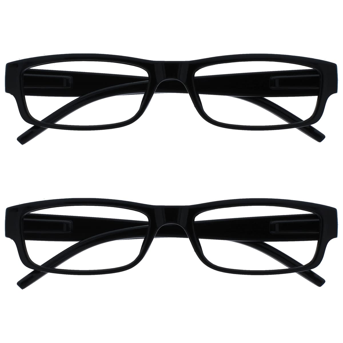 OPULIZE Ace Gafas De Lectura Negro Ligero Cómodo Lectores Valor Pack 2 Hombres Mujeres RR32-1 +1,50