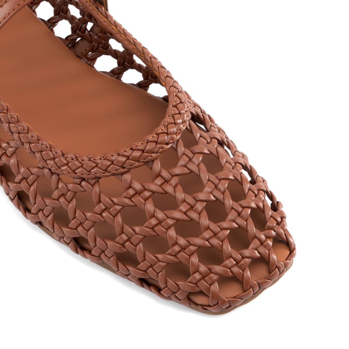 DREAM PAIRS Woven Ballet Mary Jane Flats for Women Dressy Comfortable Square Toe Ballerina Flats with Adjustable Buckle Strap for Work Casual Travel Daily — view 6