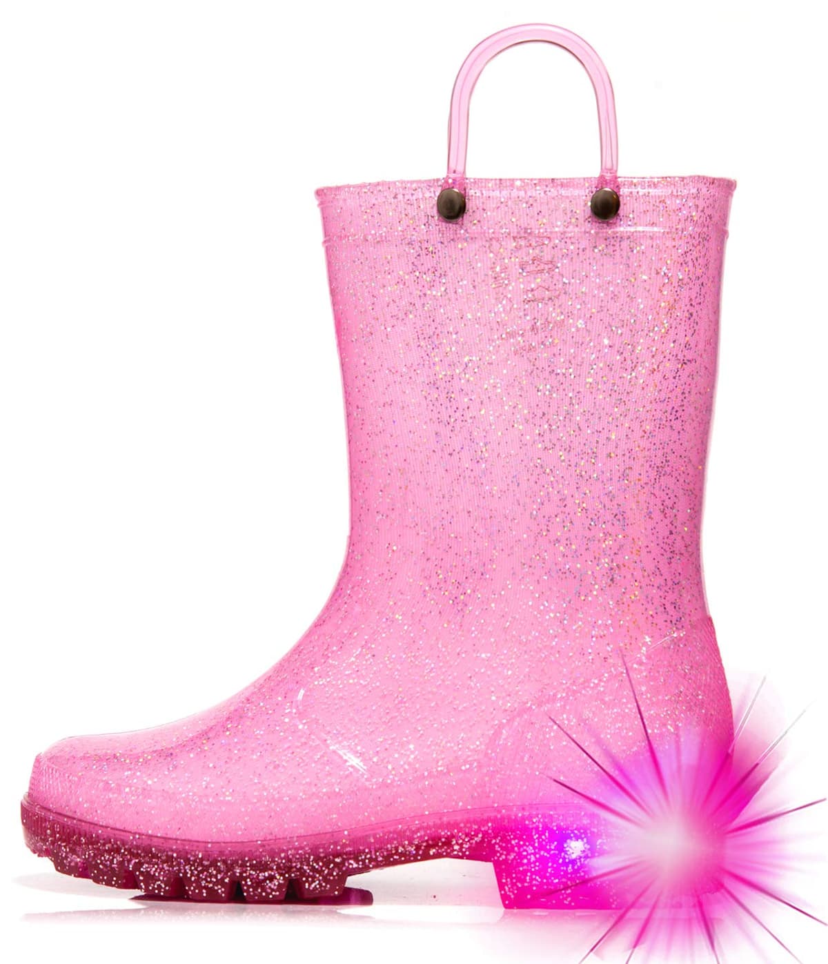 Hugrain Kids Adorable Light Up Wellies with Easy On Handles — view 10