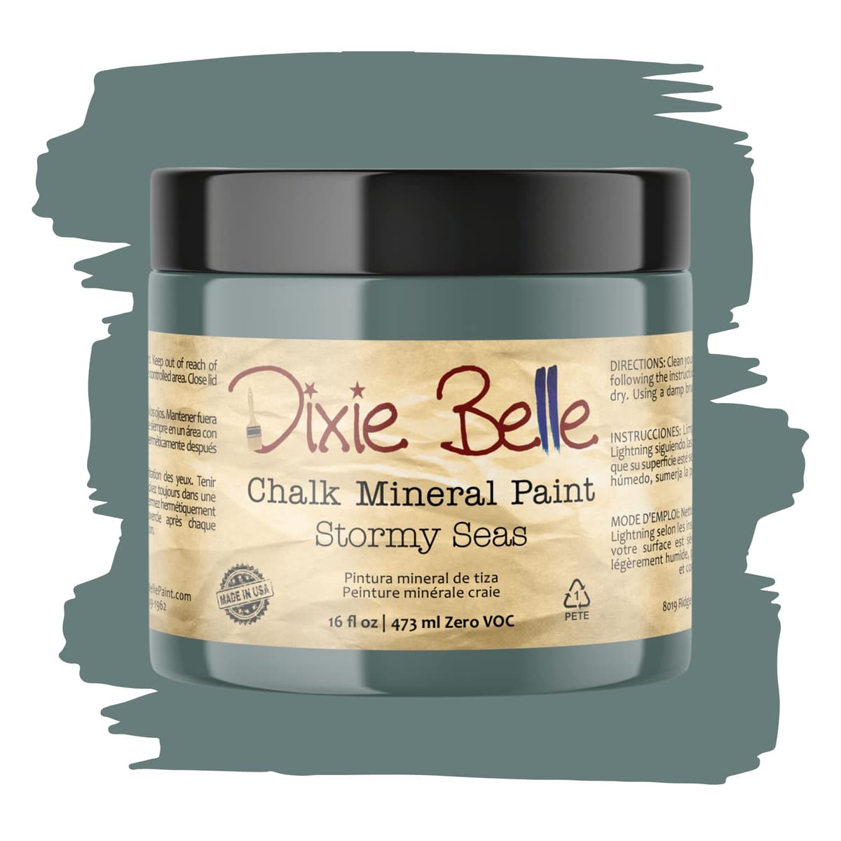 Dixie Belle Paint Company Chalk Finish Furniture Paint - Caviar (32oz) - Matte Black Chic Chalk Mineral DIY Furniture Paint — view 16