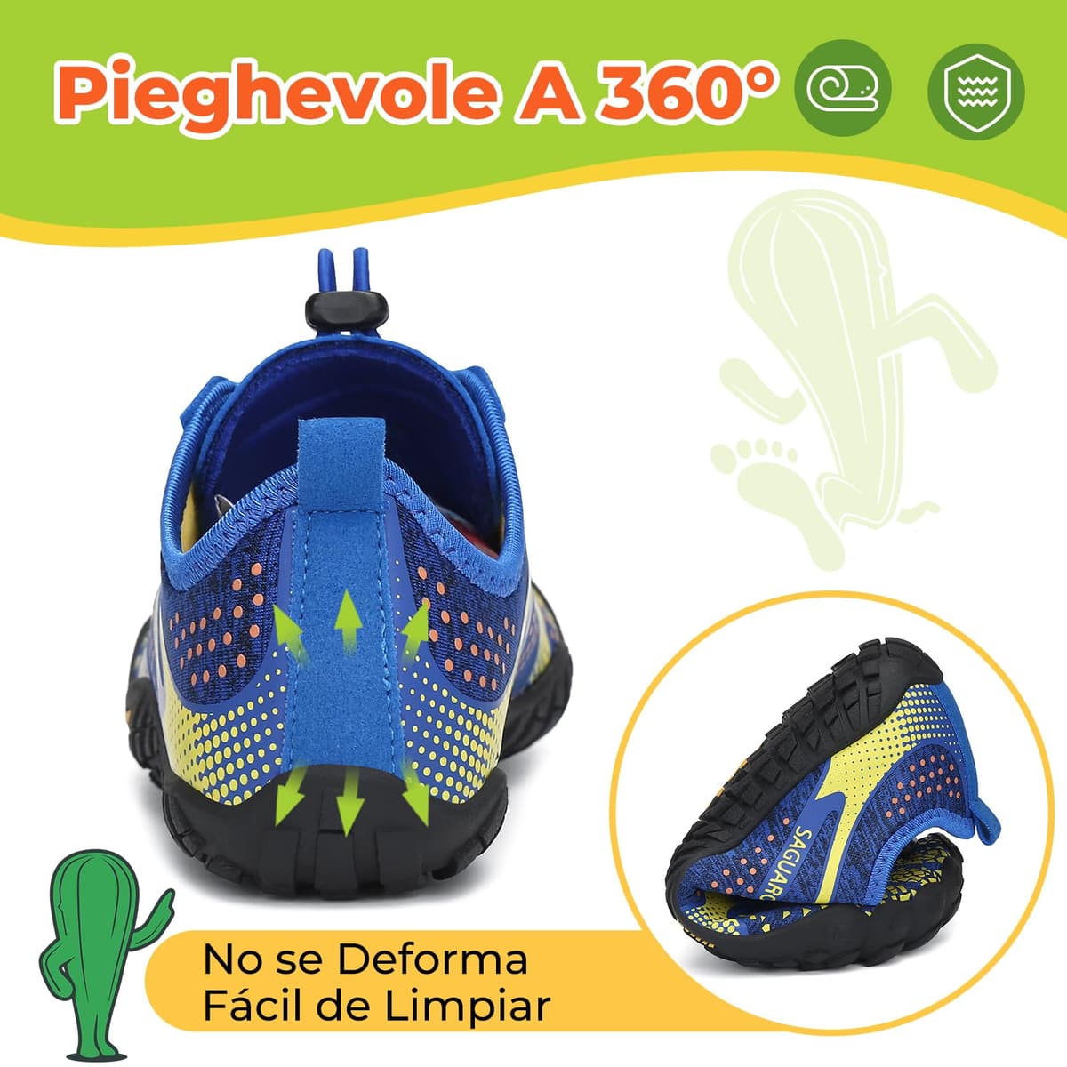 SAGUARO Barefoot Zapatillas Minimalista Comodas Zapatillas de Trail Running per Niños Niñas, Gr.24-36 — view 6
