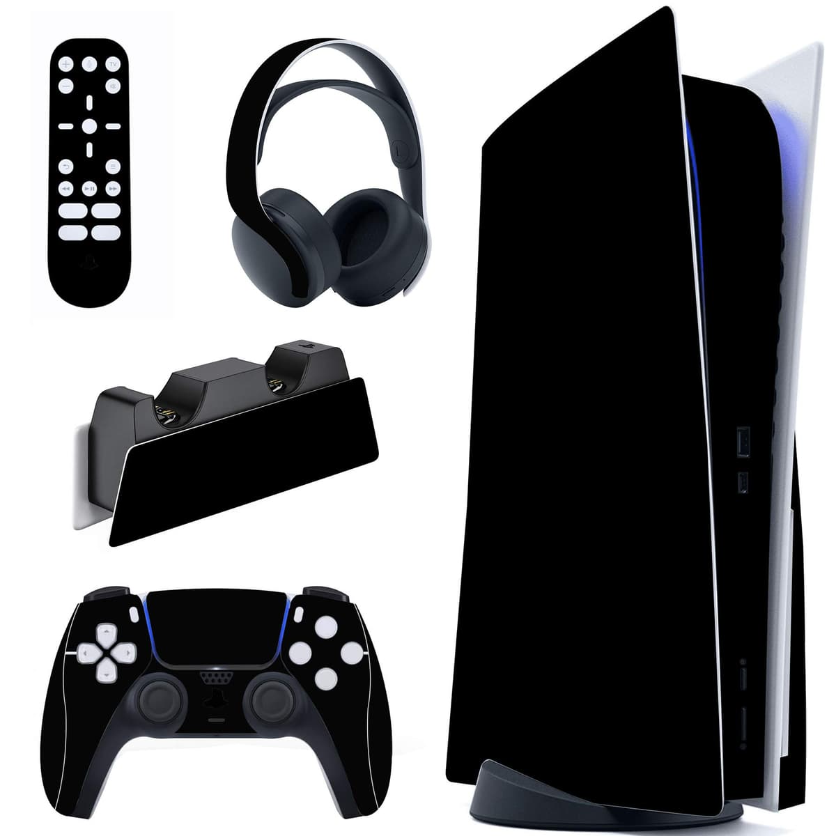 PlayVital Neon Dragoon Full Set Skin Decal for PS5 Console Disc Edition, Sticker Vinyl Decal Cover for PS5 Controller & Charging Station & Headset & Media Remote — view 11