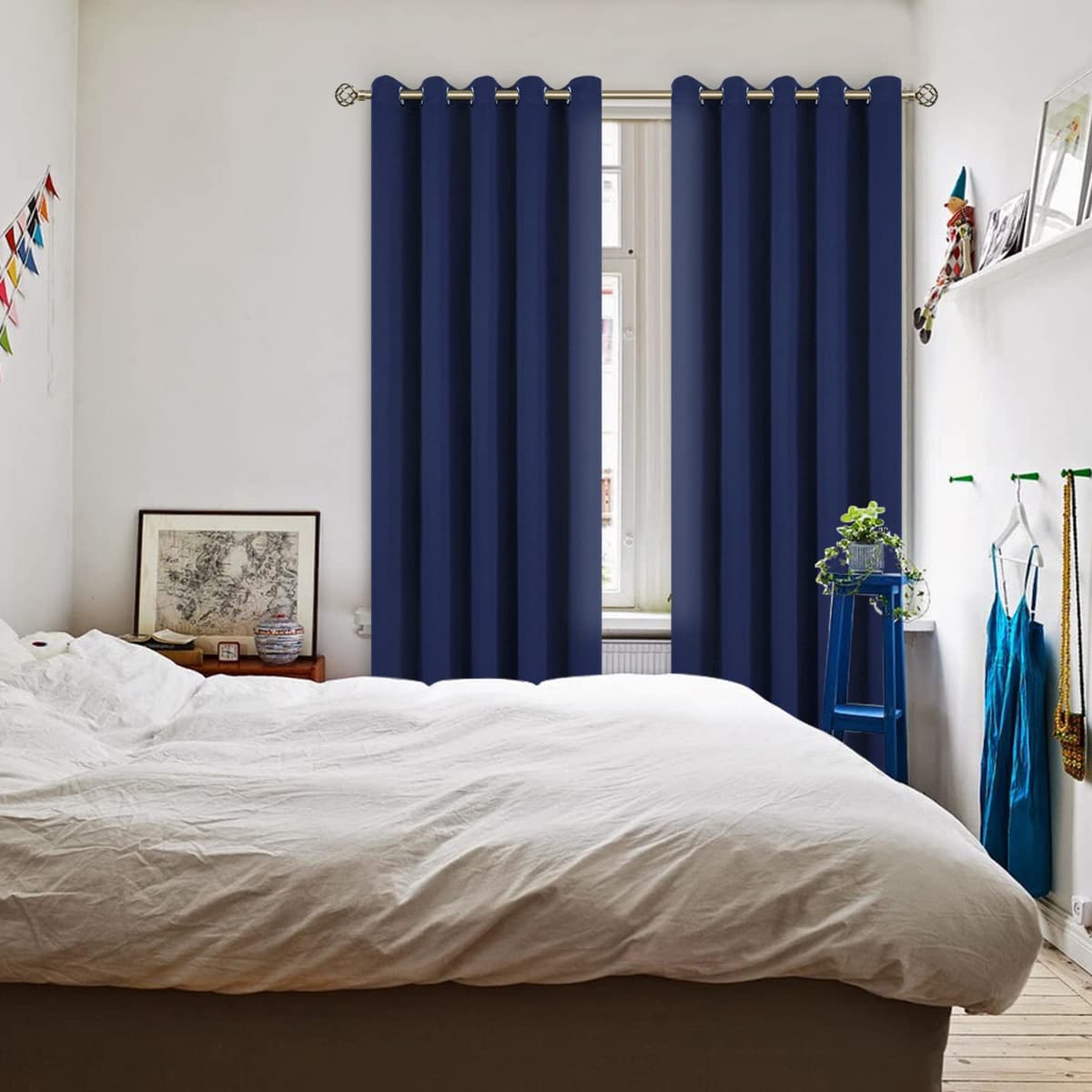 BGment Blackout Curtains for Bedroom - Grommet Thermal Insulated Room Darkening Curtains for Living Room, Set of 2 Panels (70 x 84 Inch, Navy Blue) — view 2