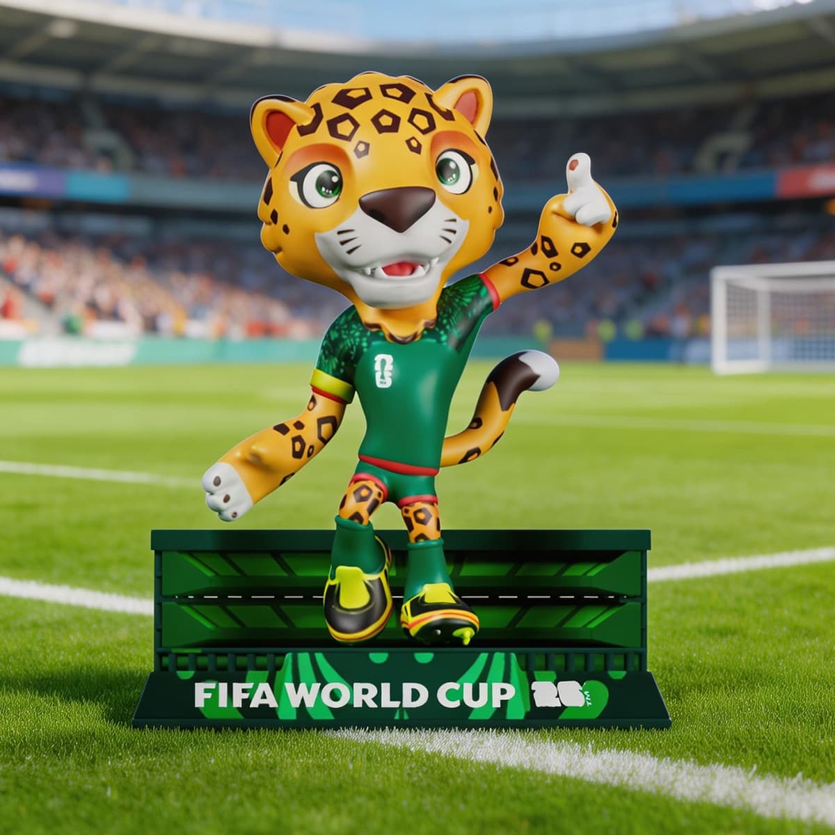 Sanyetral FIFA WORLD CUP 2026 3 Collectable Mascot Figures,Multi-Colour,includes Figurines Clutch,Zayu,Maple,Court Set-B in Gift Box(6 cm) — view 5