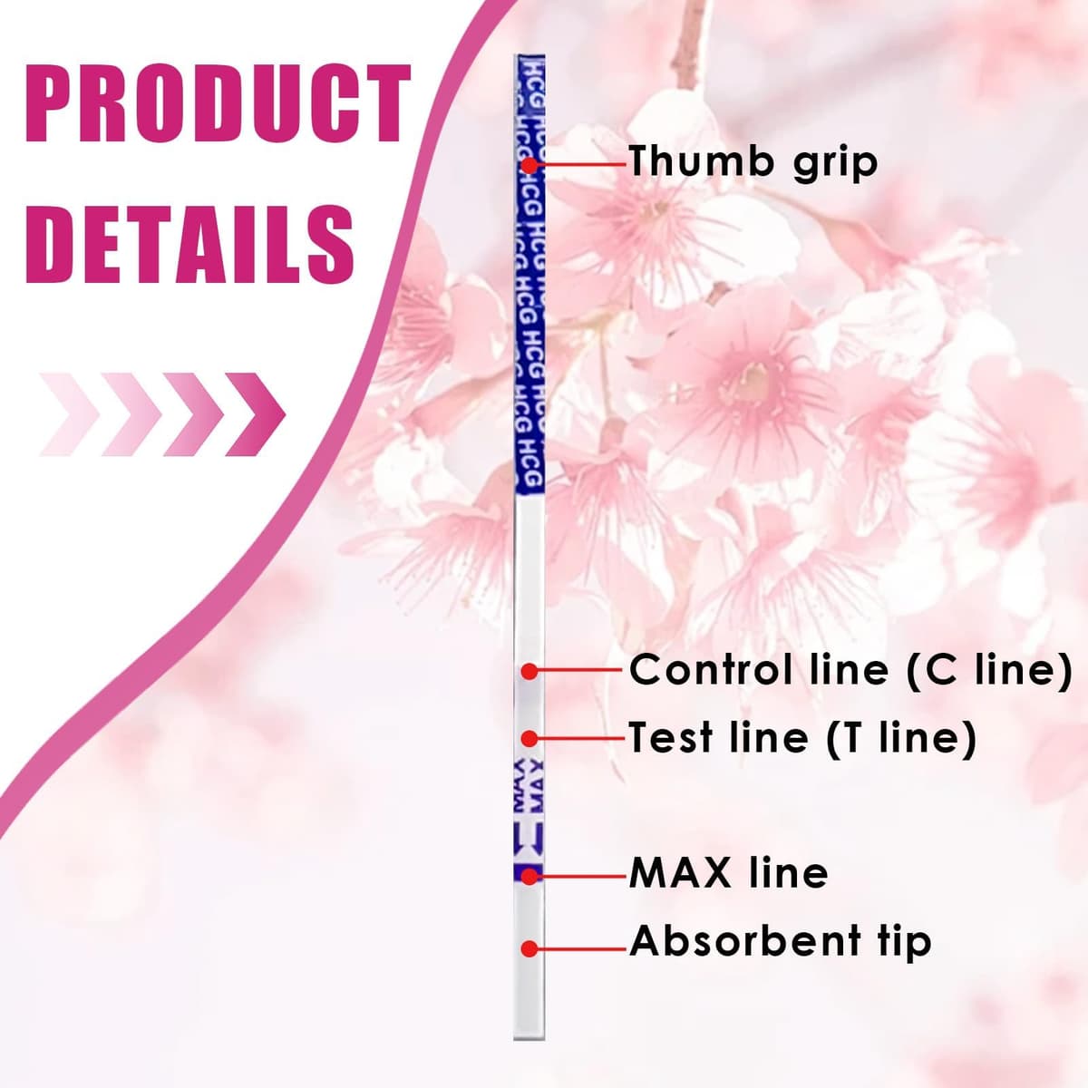 30 Pieces Pregnancy Test Strips Individually Pregnancy Test Strips Ultra Early Pregnancy Test Reliable and Fast Early Detection Home Use — view 5