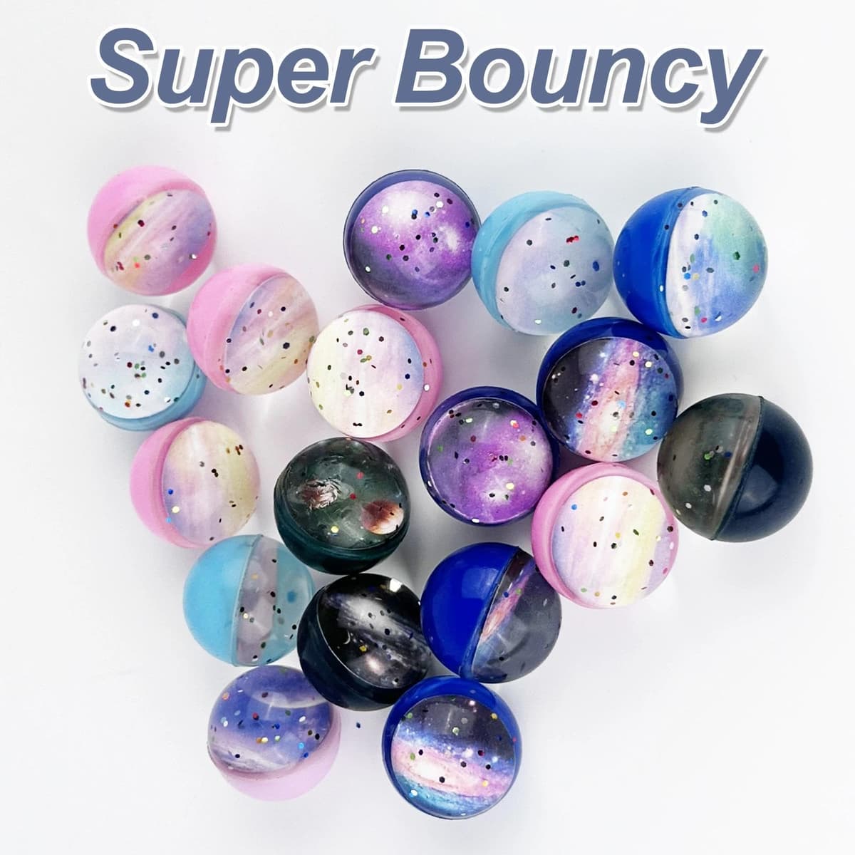 Brysalis 30 Piezas Pelotas Saltarinas para Niños, 30 mm Pelota Saltarina Espacio, Goma Bolas Rebotadoras, Pelotas de Goma de Juguete, Pelotas de Rebote de Regalos para Cumpleaños Infantiles — view 3