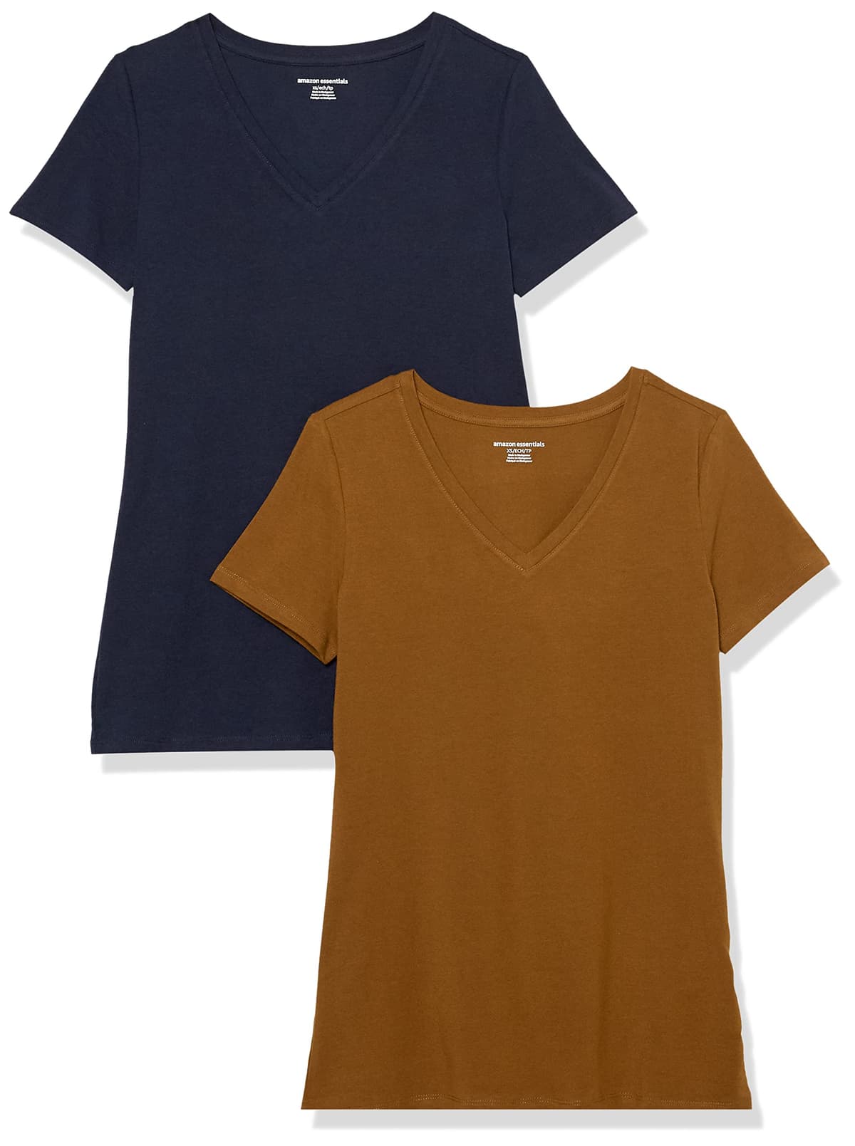 Amazon Essentials Camiseta de Manga Corta y Corte Estándar (Opciones de Cuello Redondo y Cuello en V) Mujer, Paquetes Múltiples — view 23