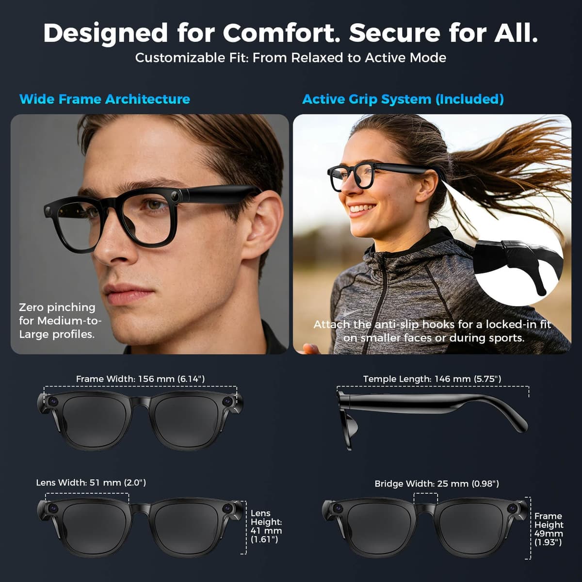 2026 Smart AI Glasses, 8MP 4K POV Camera, AI Assistant, HD Video & Voice Recorder, Meeting Transcriber, Translation, Open-Ear Bluetooth, UV Blocking + Photochromic Lenses for Outdoor & Hiking — view 9