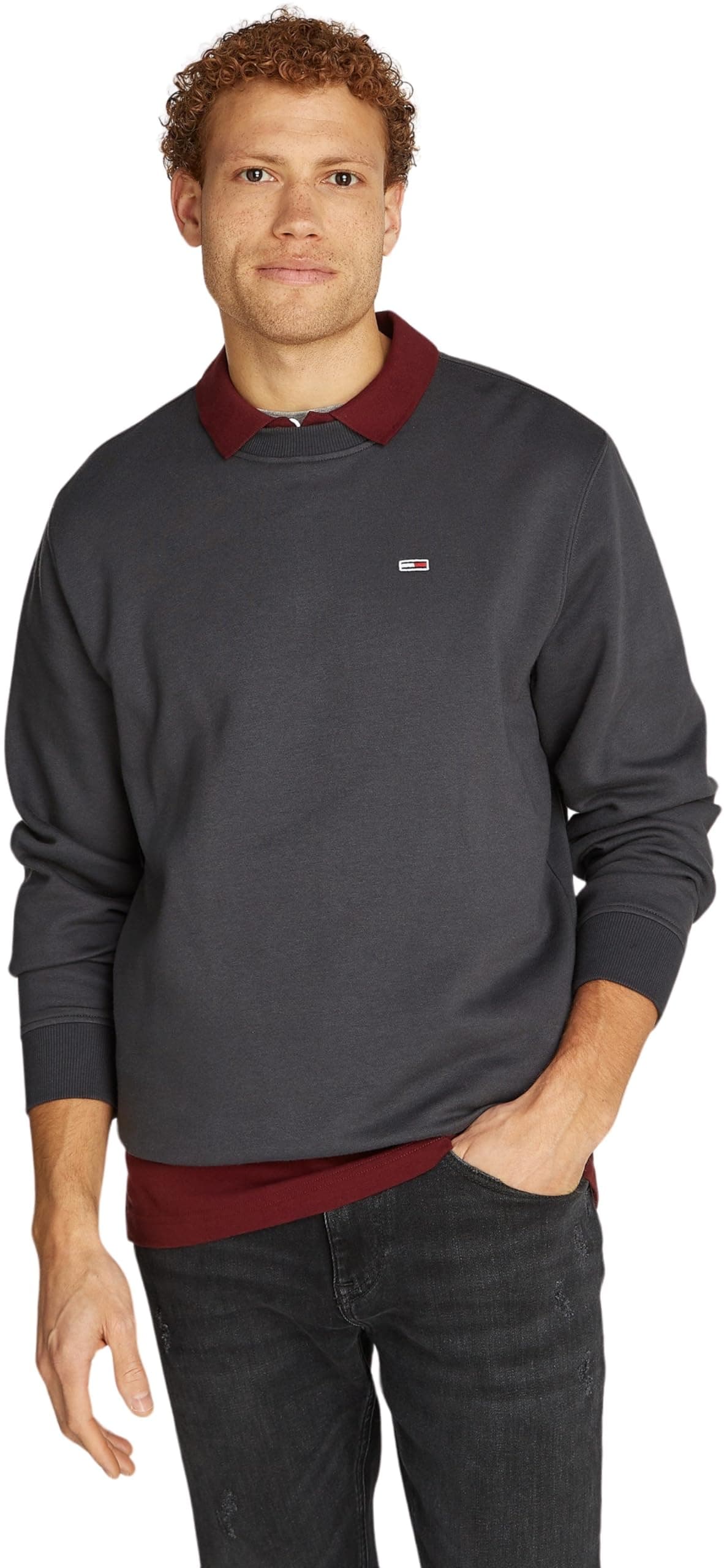 Tommy Jeans Sudadera Hombre Regular Fit Flag Fleece con Cuello Redondo — view 9