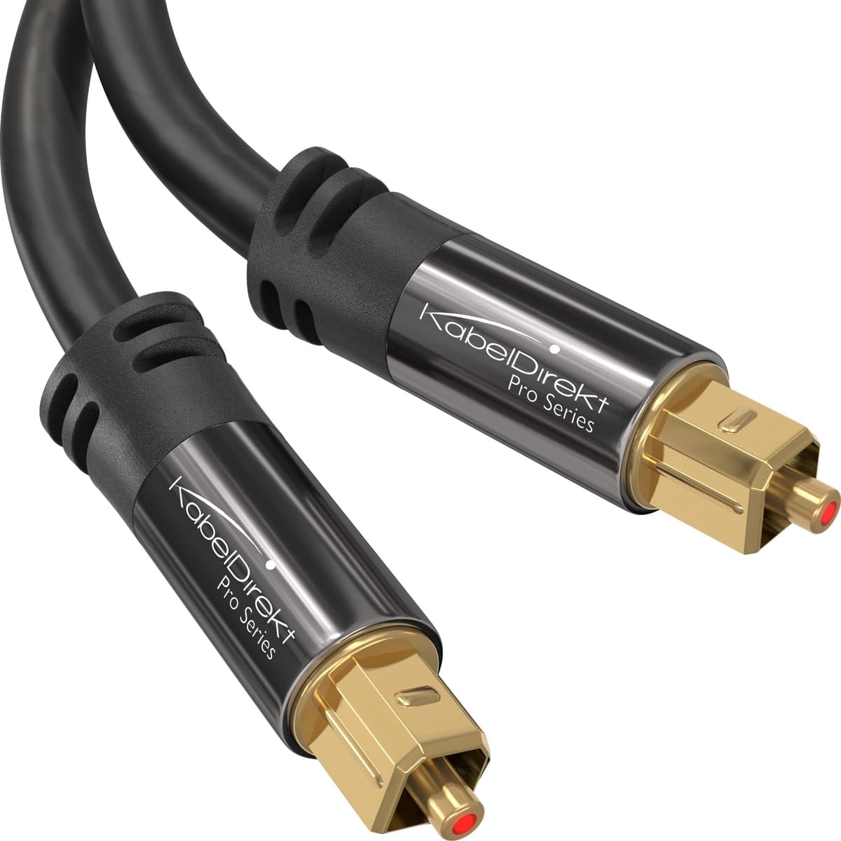 KabelDirekt – 2m Cable Óptico TOSLINK Audio (Stereo Dolby Digital normal, DTS, Conector Macho a Conector Macho, negro) — view 10