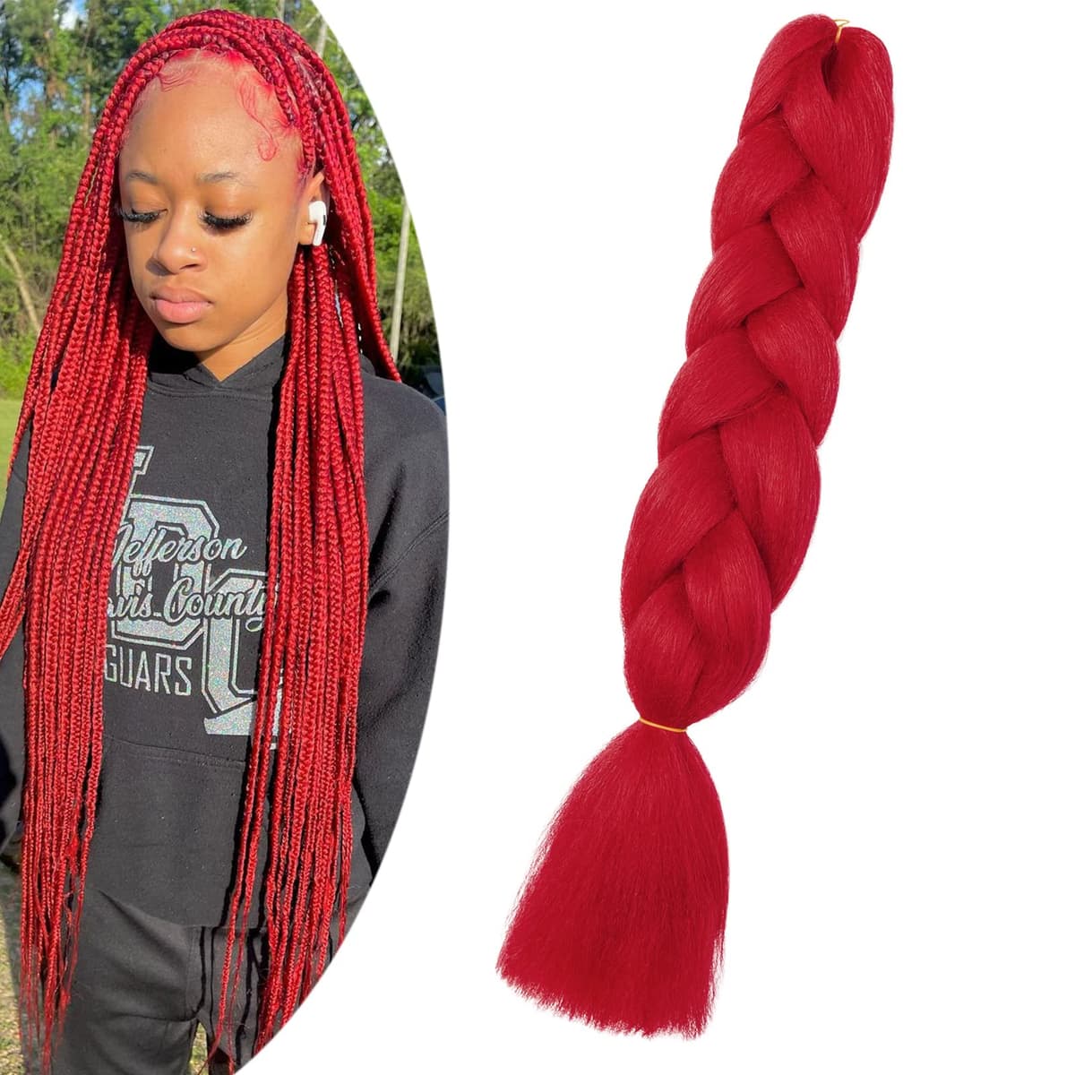 60cm Extensiones de Pelo Trenzas Africanas Castaño Oscuro Extensiones para Trenzas Africanas 1 pcs 100g Kanekalon Pelo para Trenzas Africanas Sintetico Extensiones de Trenzado Cabello Braiding — view 45
