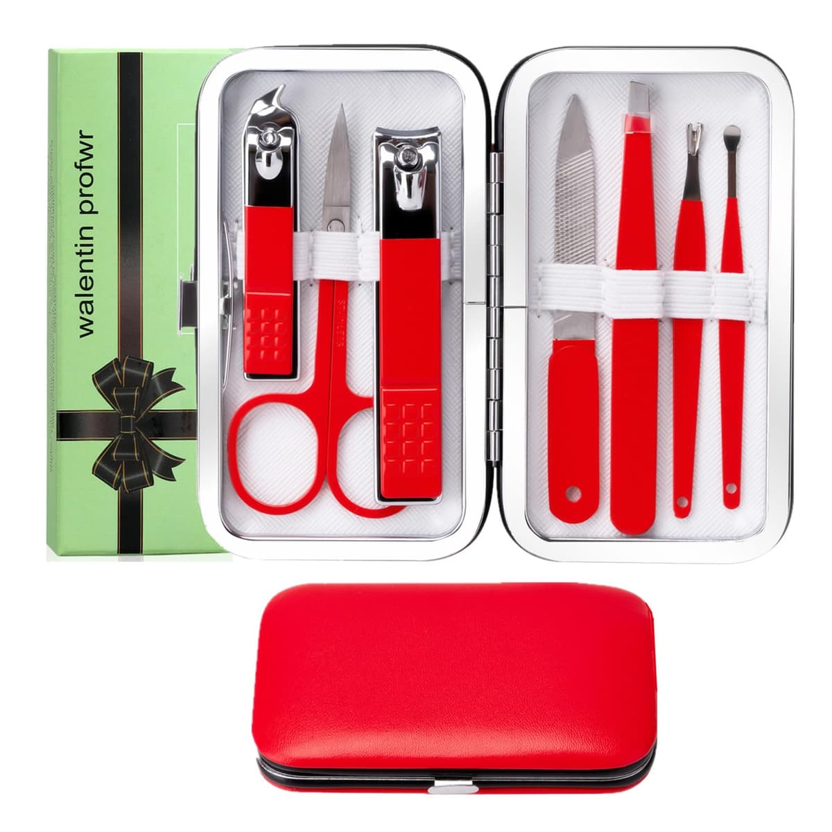 Juego de cortaúñas de acero inoxidable para mujeres y hombres, herramientas de cuidado personal con estuche de viaje portátil, herramientas de manicura y pedicura, kit de aseo para mujeres y hombres — view 11